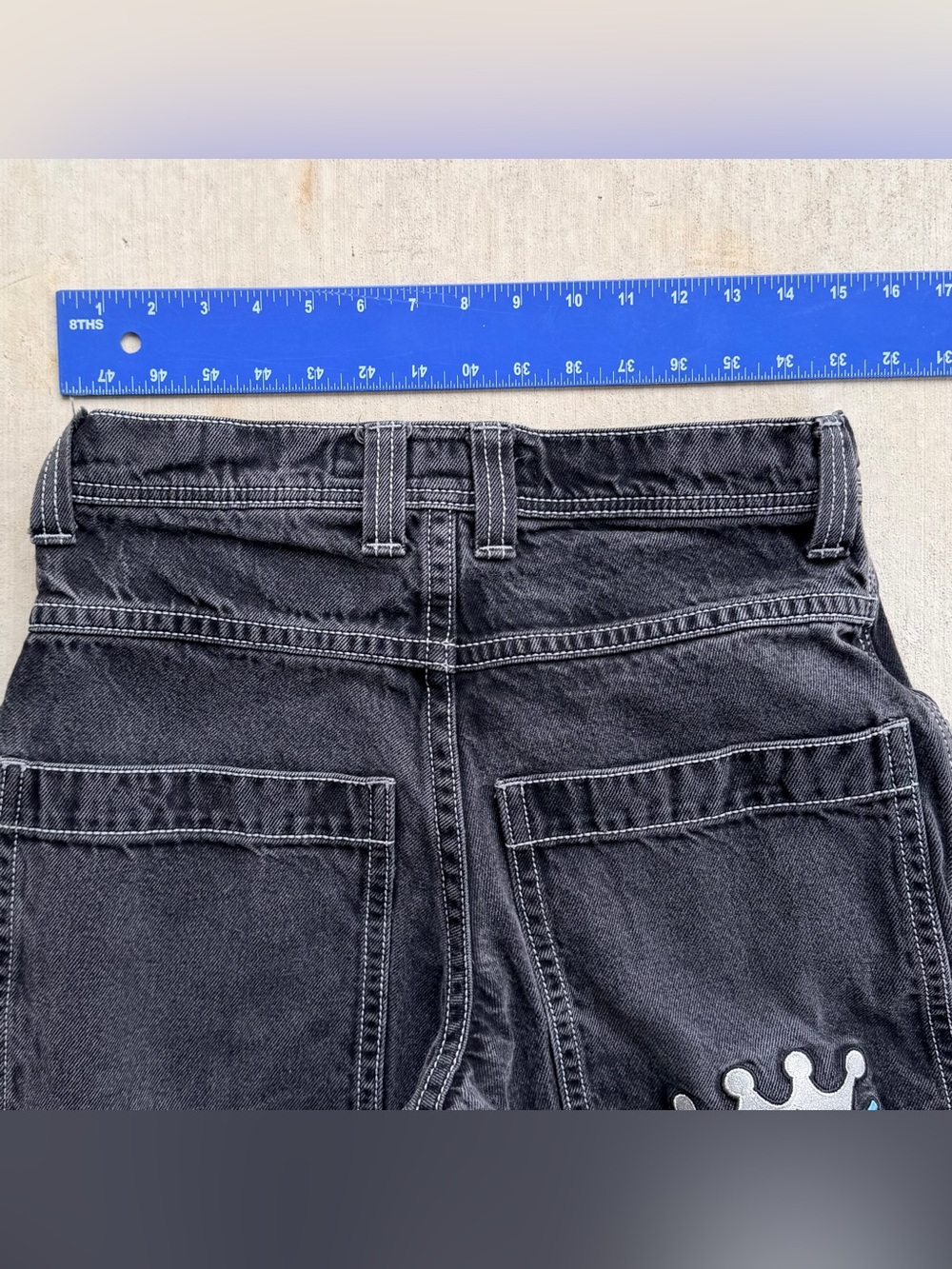 Vintage JNCO Twin Cannons Jeans 30x32 90s Baggy Wide Leg Skater Black - Picture 6 of 7